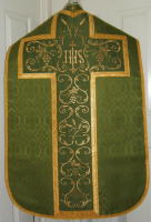 Roman Vestments machine embroidered cross shaped panel